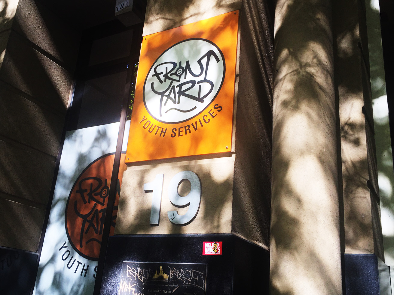 The sign out front of Front Yard's King Street home.